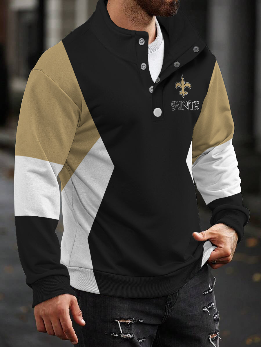New Orleans Saints Casual Colorful Stand Collar Sweatshirt AZBTSCSW000526