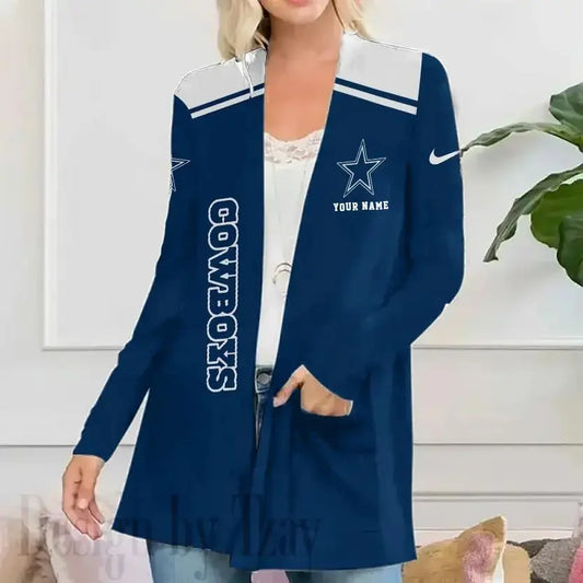 Dallas Cowboys Women Patch Pocket Cardigan BT053