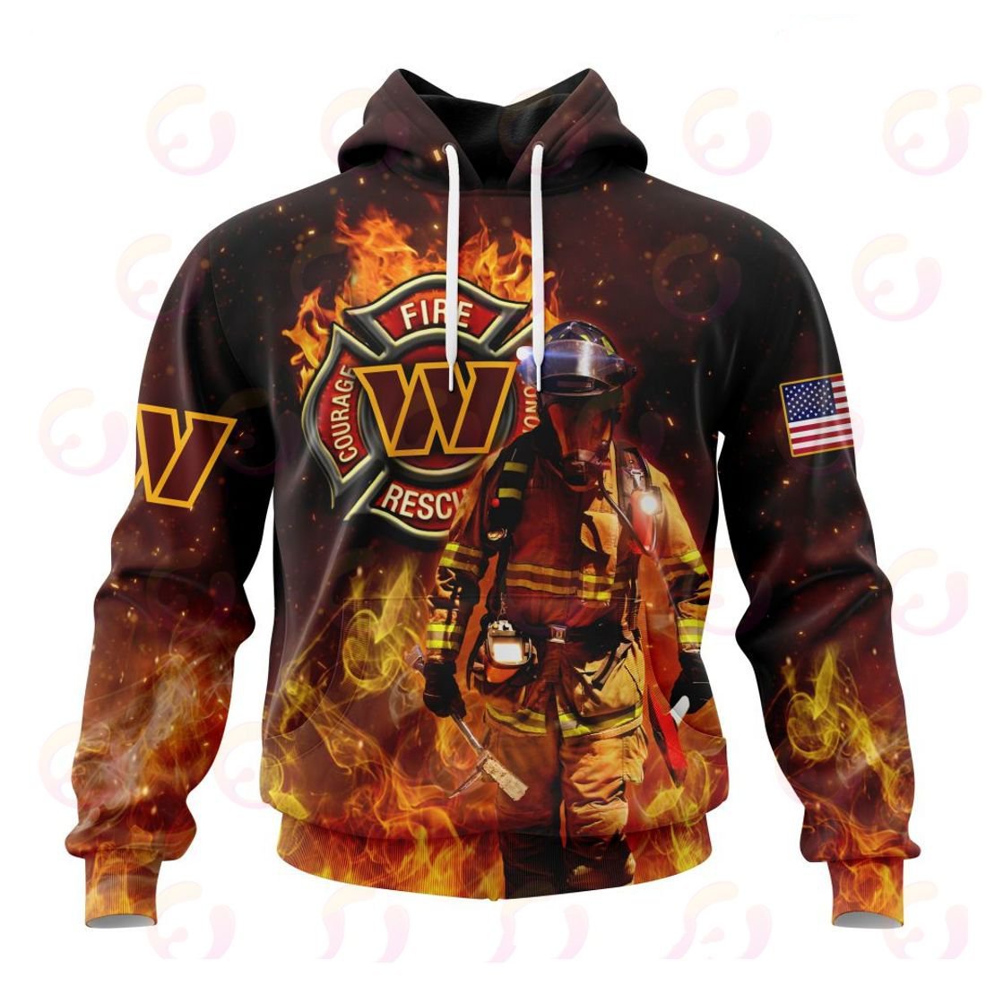Washington Commanders Honor Firefighters – First Responders All Over Printed T-shirt Sweatshirt Hoodie AZCHD855