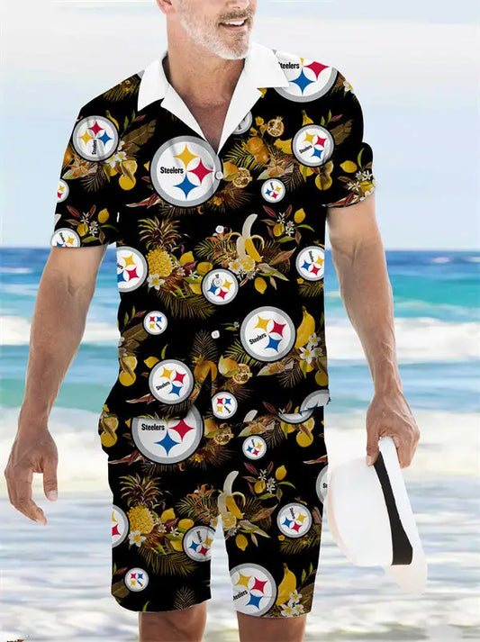 Pittsburgh Steelers Combo Hawaiian Shirt and Shorts AZBTHWSS000229