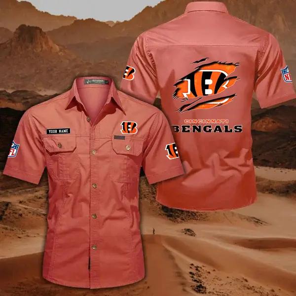 Cincinnati Bengals Men’s Short Sleeve Cargo Shirts New 2025 AZBT2DCGS000007