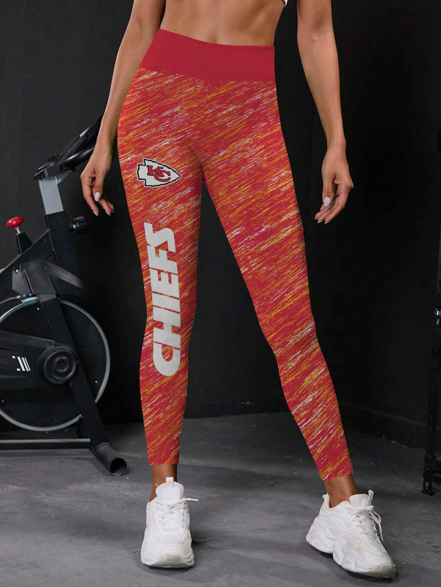 Kansas City Chiefs High Waist Push Up Printed Leggings (1)