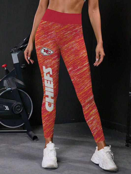 Kansas City Chiefs High Waist Push Up Printed Leggings (1)