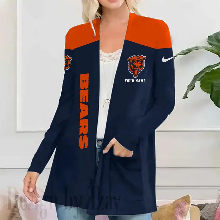 Chicago Bears Women Patch Pocket Cardigan BT034