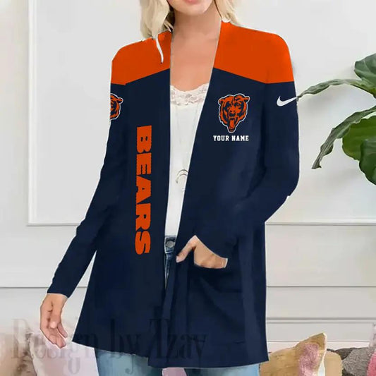 Chicago Bears Women Patch Pocket Cardigan BT034