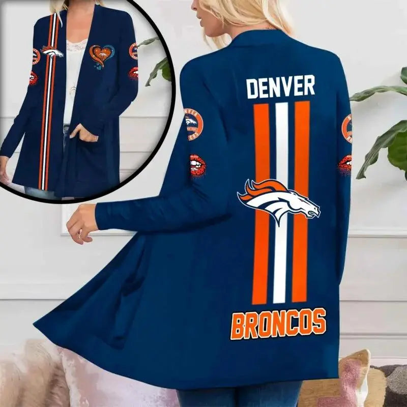 Denver Broncos Women Patch Pocket Cardigan BT054