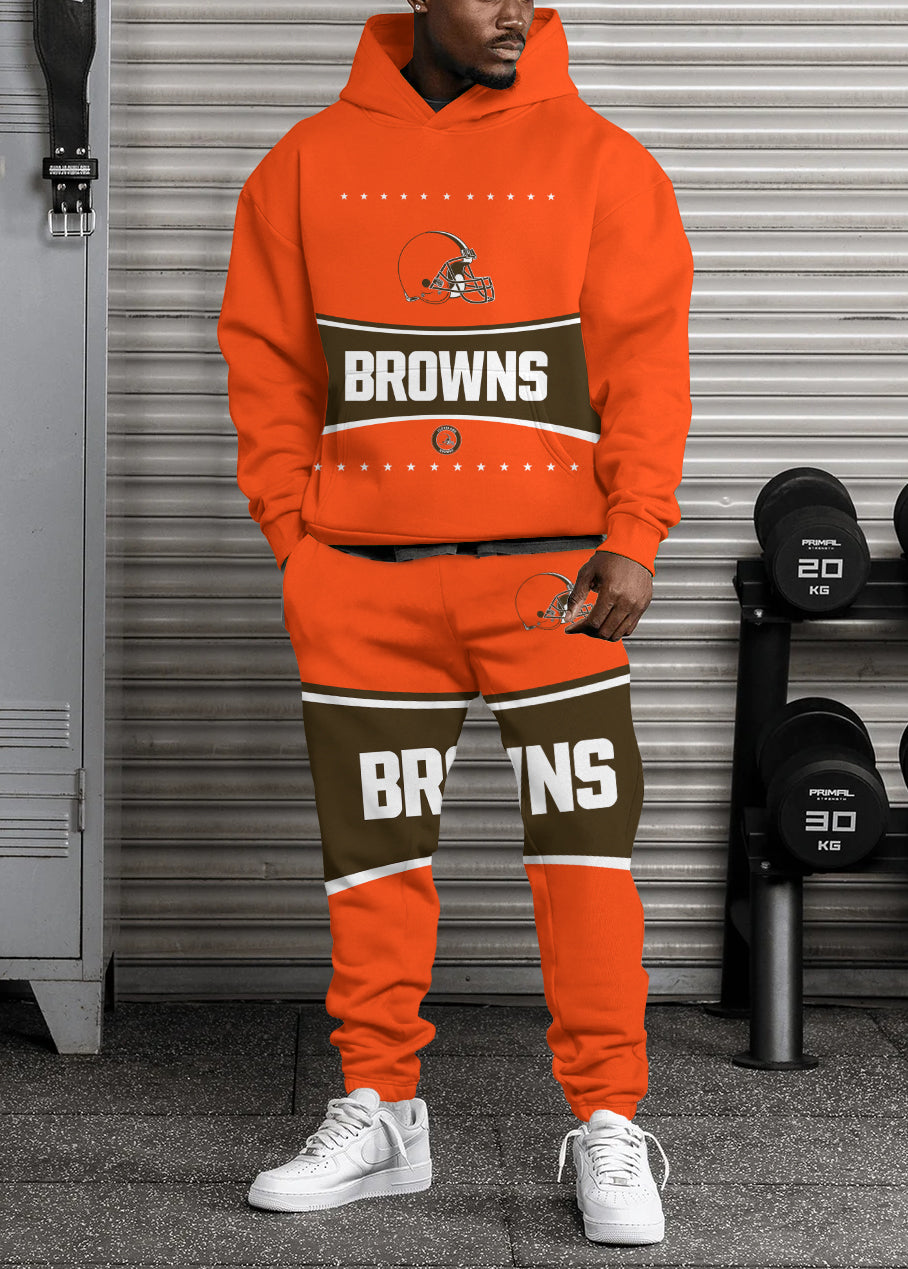 Cleveland Browns Combo Pullover Hoodie And Sweatpants AZBTPHSP000088