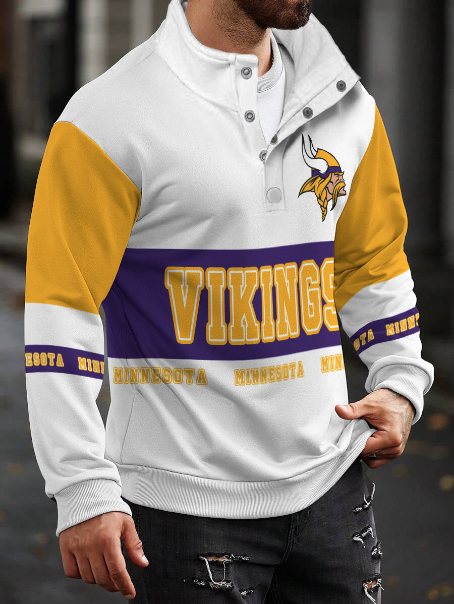 Minnesota Vikings Casual Colorful Stand Collar Sweatshirt AZBTSCSW000359