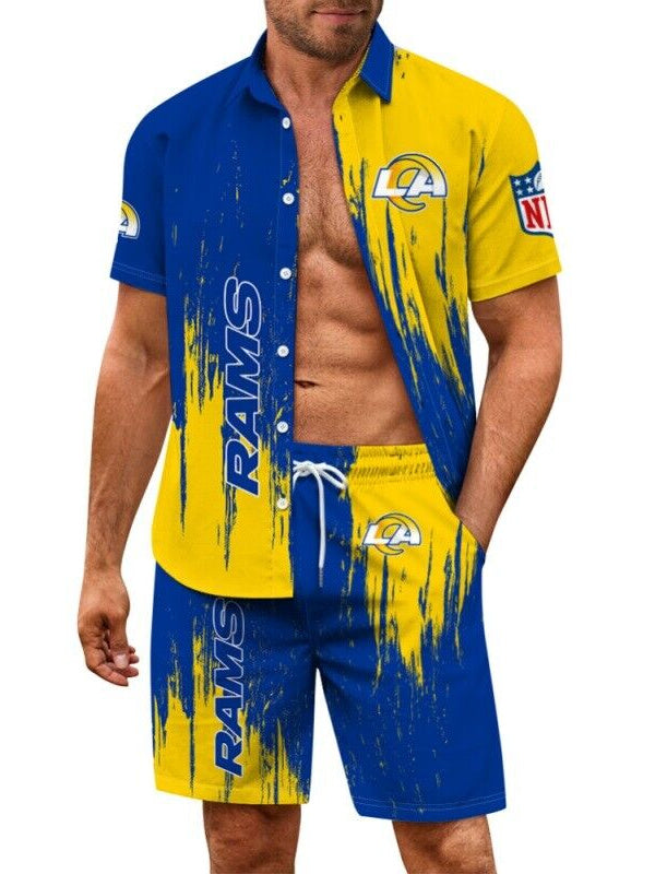 Los Angeles Rams Combo Hawaiian Shirt and Shorts AZBTHWSS000086
