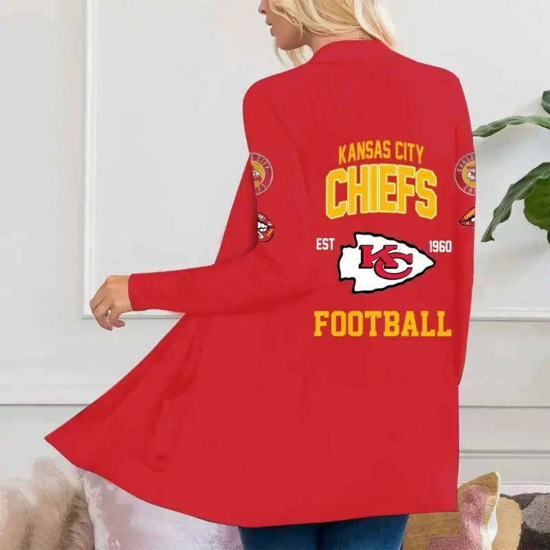 Kansas City Chiefs Women Patch Pocket Cardigan BT092