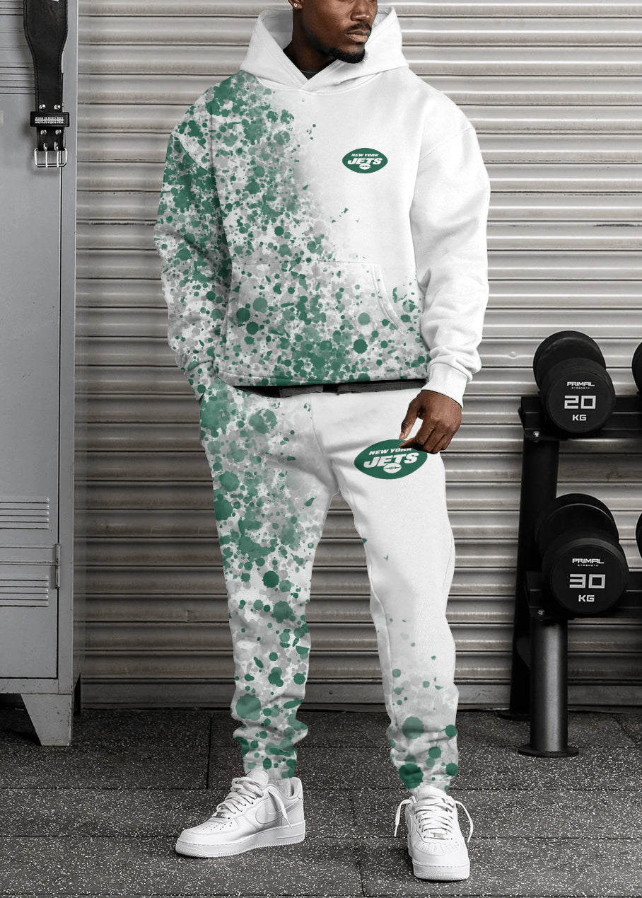 New York Jets Combo Pullover Hoodie And Sweatpants AZBTPHSP000306