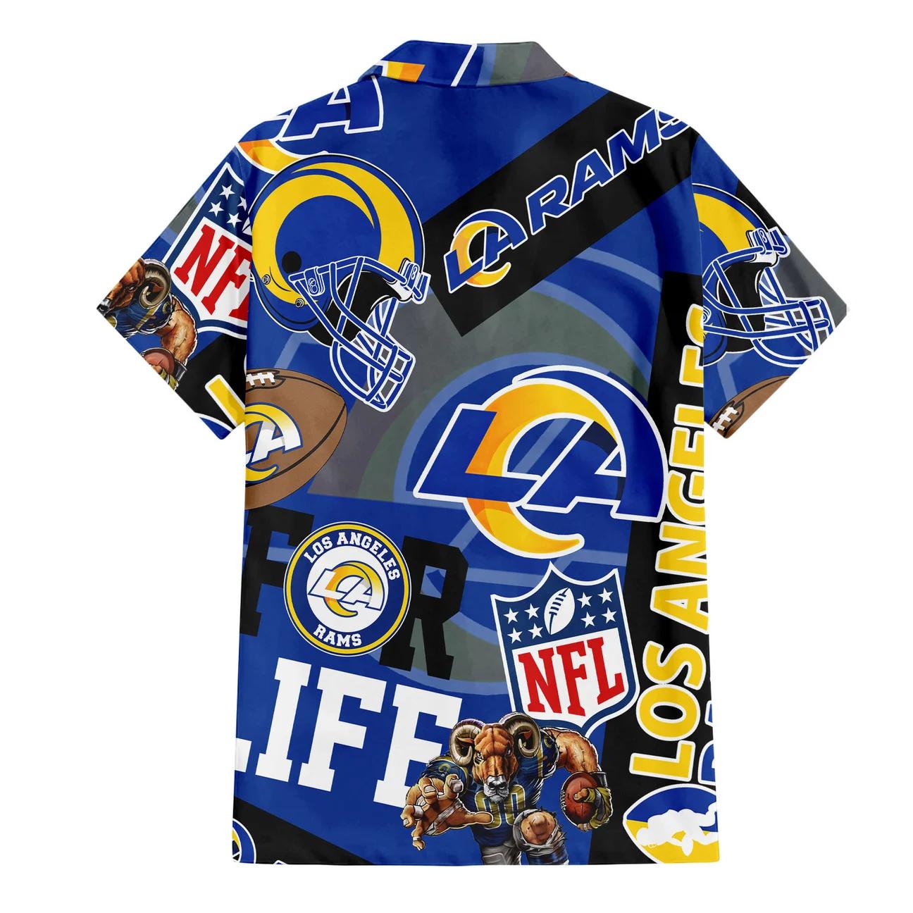 Los Angeles Rams Custom Limited Edition For Life Hawaiian Shirt and Shorts AZHAHWSS000270
