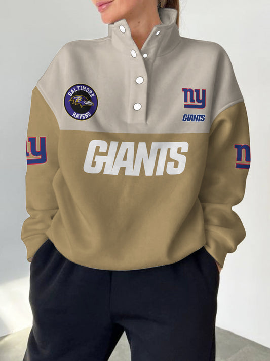 New York Giants Casual Colorful Stand Collar Sweatshirt AZBTSCSW000497