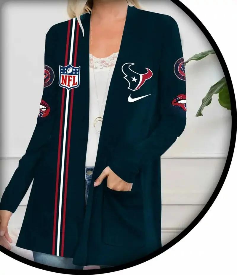 Houston Texans Women Patch Pocket Cardigan BT077