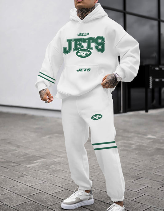 New York Jets Combo Pullover Hoodie And Sweatpants AZBTPHSP000353