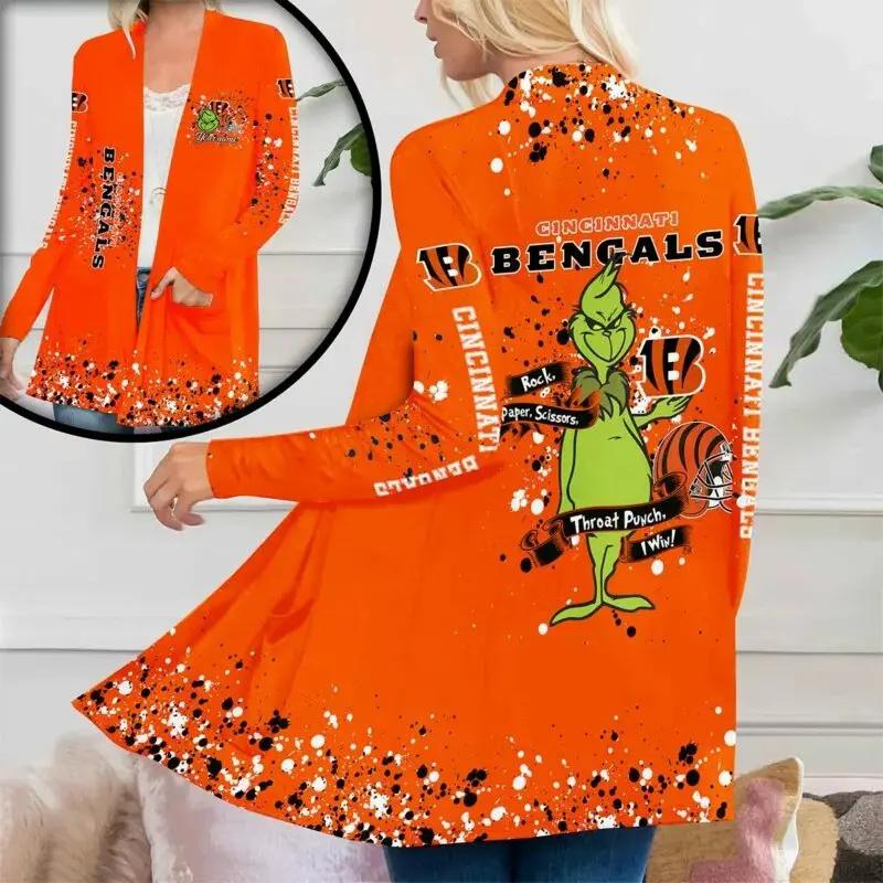 Cincinnati Bengals Women Patch Pocket Cardigan BT038