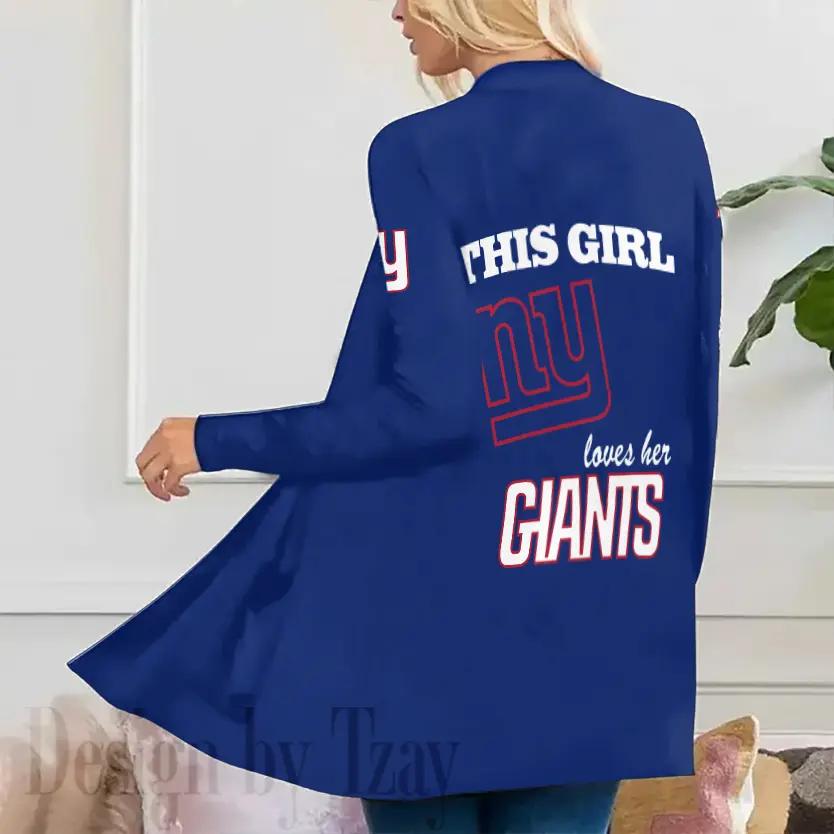 New York Giants Women Patch Pocket Cardigan BT142
