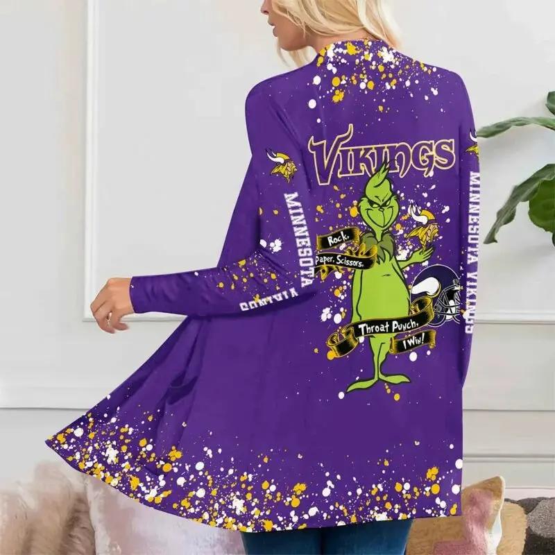 Minnesota Vikings Women Patch Pocket Cardigan BT125
