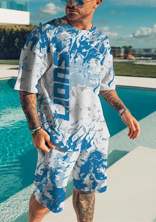 Detroit Lions T-shirt and Shorts AZTS398