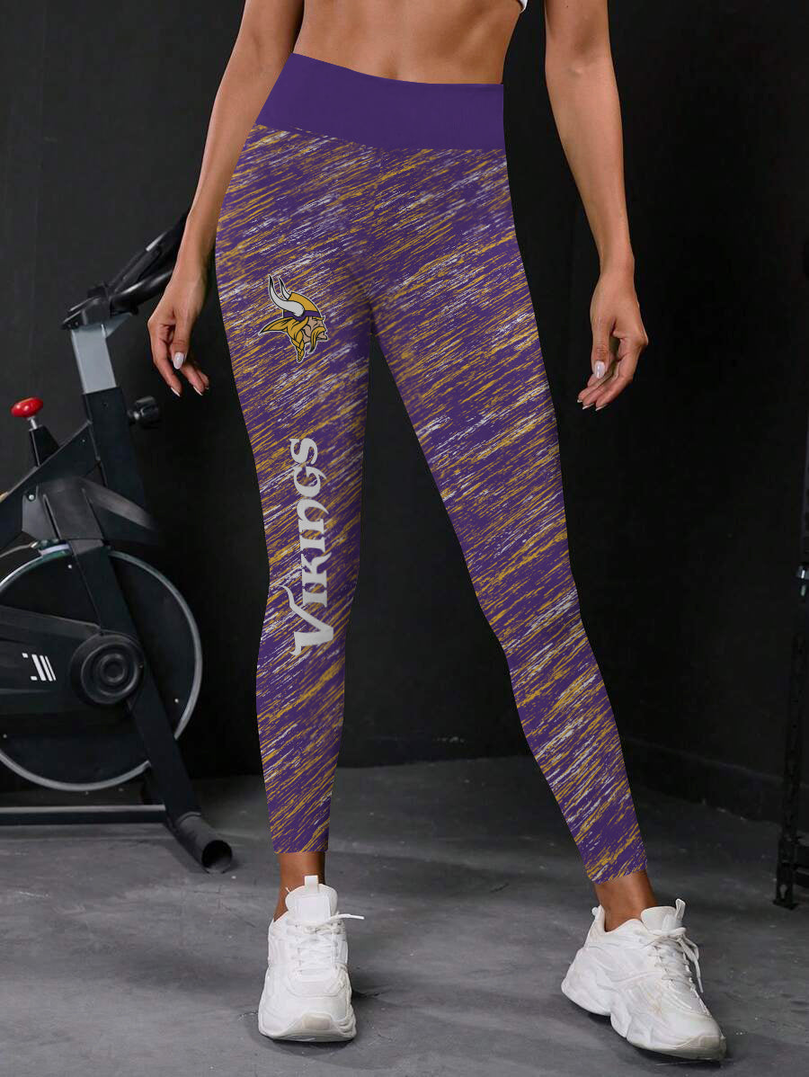 Minnesota Vikings High Waist Push Up Printed Leggings (1)