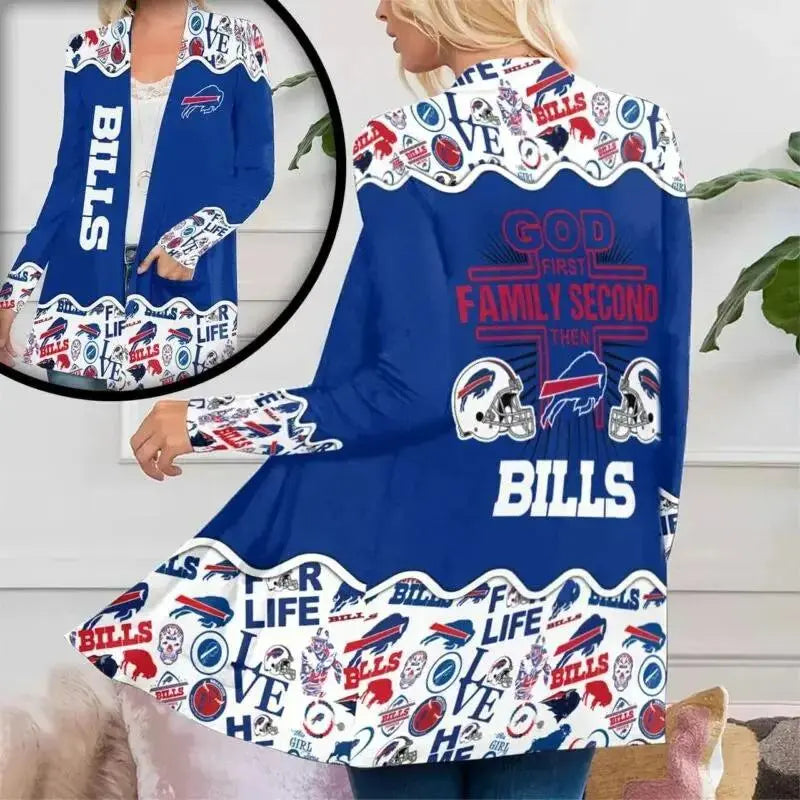 Buffalo Bills Women Patch Pocket Cardigan BT019