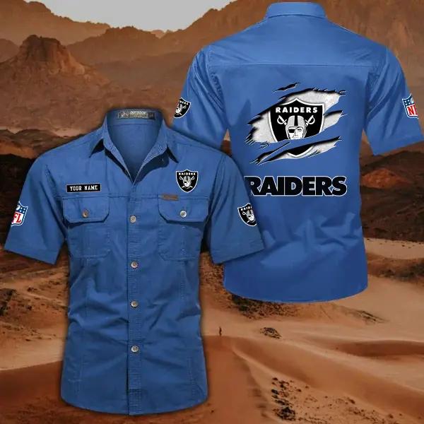 Las Vegas Raiders Men’s Short Sleeve Cargo Shirts New 2025 AZBT2DCGS000017