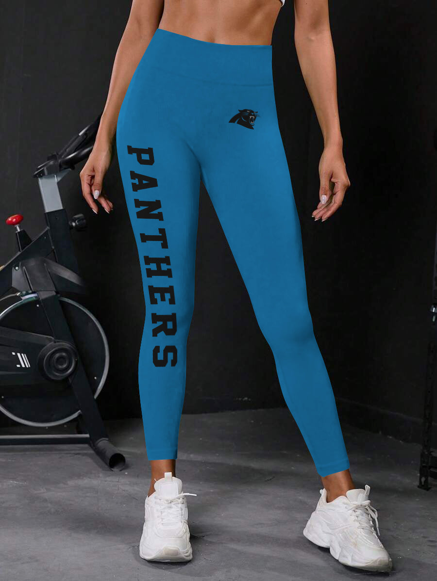 Carolina Panthers  High Waist Push Up Printed Leggings (1)
