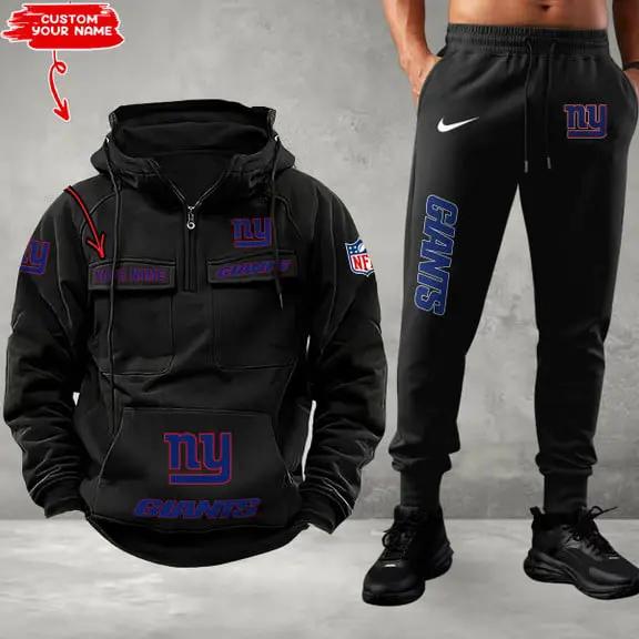 New York Giants Combo Multi-Pockets Hoodie And Pants EM22