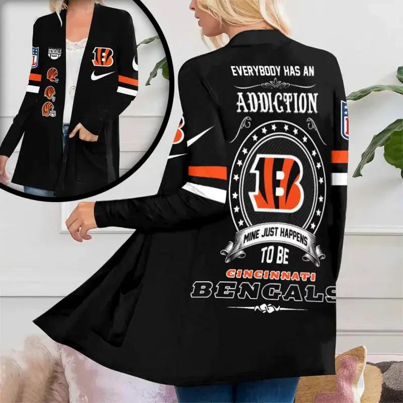 Cincinnati Bengals Women Patch Pocket Cardigan BT037