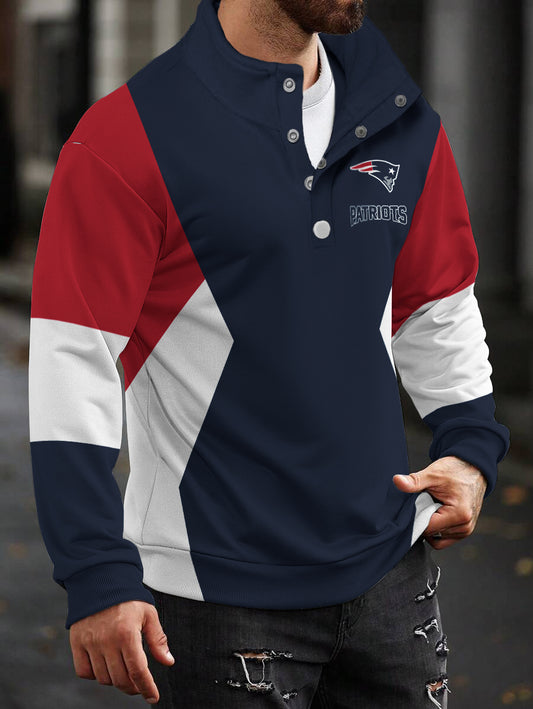 New England Patriots Casual Colorful Stand Collar Sweatshirt AZBTSCSW000574