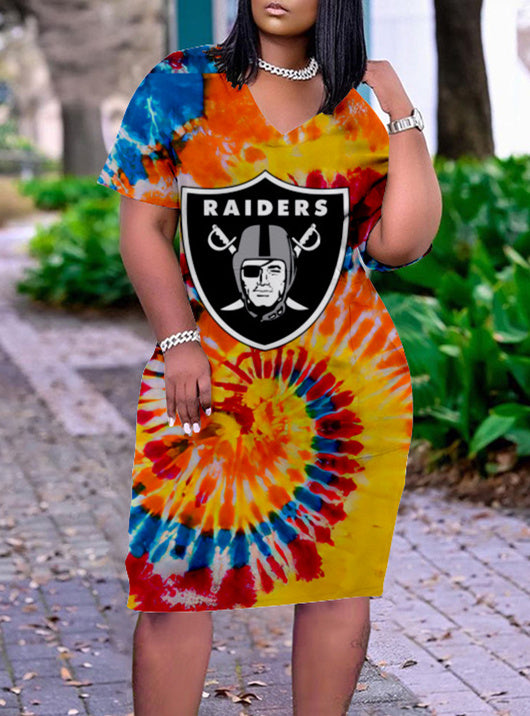 Las Vegas Raiders V-neck Casual Pocket Dress Limited Edition AZBTVCPD000315