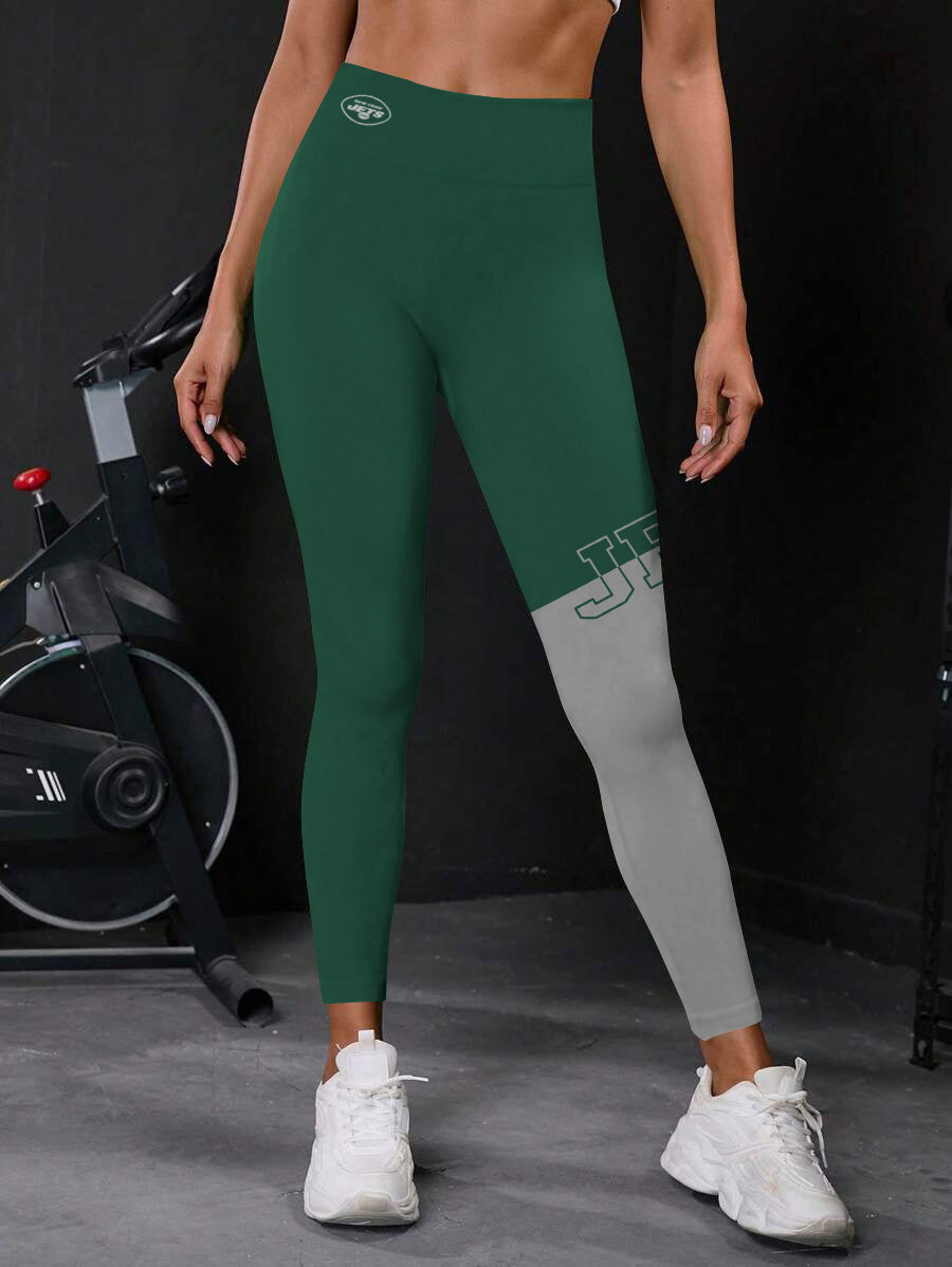 New York Jets High Waist Push Up Printed Leggings (4)