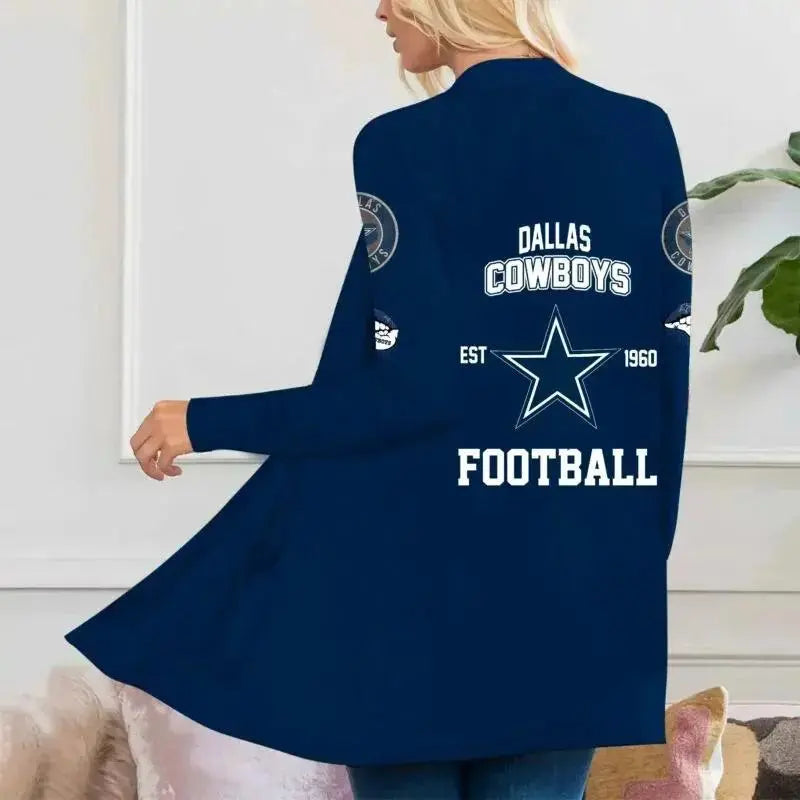 Dallas Cowboys Women Patch Pocket Cardigan BT048