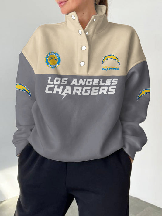 Los Angeles Chargers Casual Colorful Stand Collar Sweatshirt AZBTSCSW000469