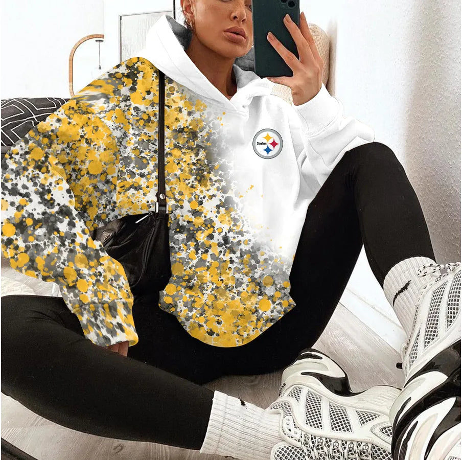 Pittsburgh Steelers Printed Hooded Pocket Pullover Hoodie AZBTPH000031
