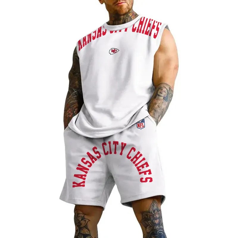 Kansas City Chiefs Combo Men Jersey Tank Top and Shorts AZICOTATTMS00009