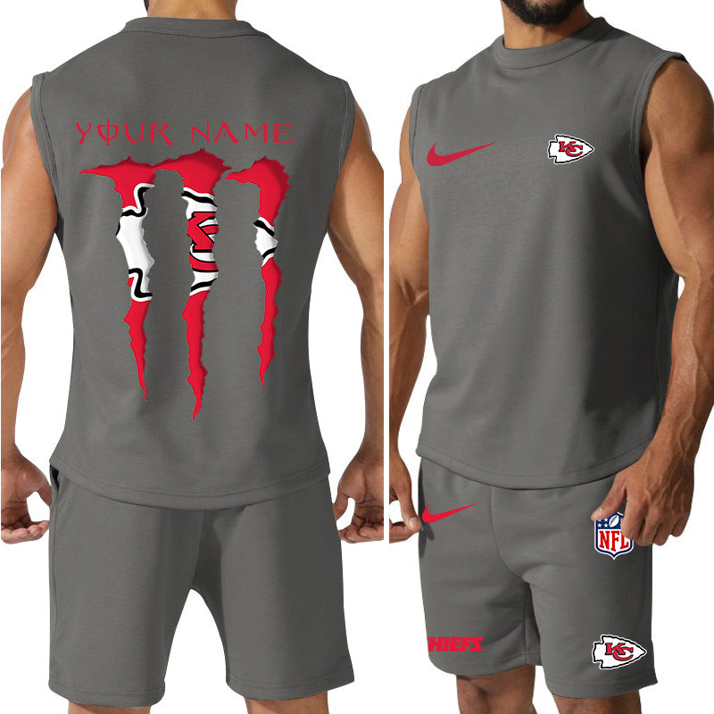 Kansas City Chiefs Colorful Combo Men Jersey Tank Top and Shorts AZBTCMJTTS000021