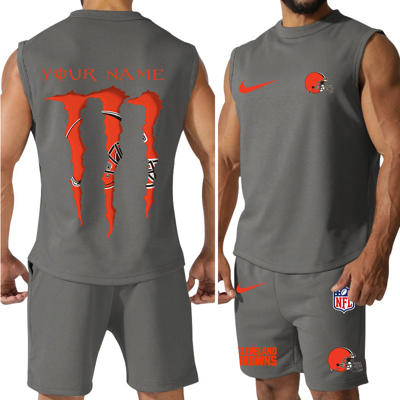 Cleveland Browns Colorful Combo Men Jersey Tank Top and Shorts AZBTCMJTTS000013
