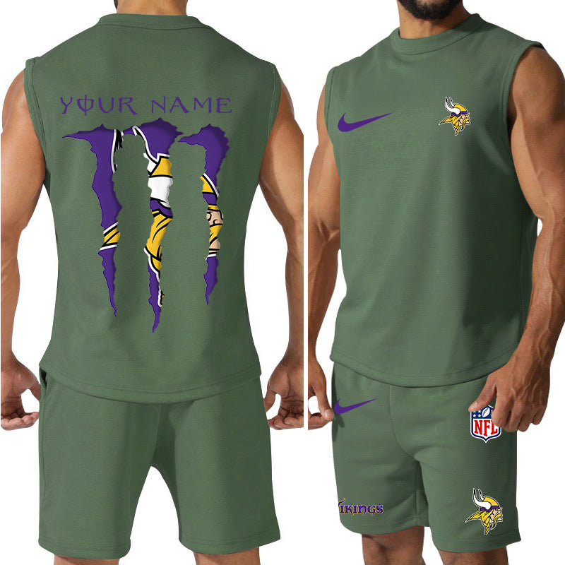 Minnesota Vikings Colorful Combo Men Jersey Tank Top and Shorts AZBTCMJTTS000023
