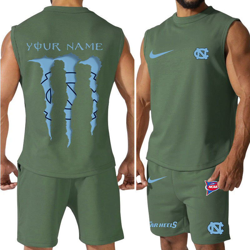 North Carolina Tar Heels Colorful Combo Men Jersey Tank Top and Shorts AZBTCMJTTS000056