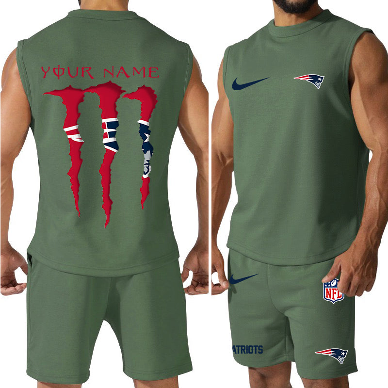 New England Patriots Colorful Combo Men Jersey Tank Top and Shorts AZBTCMJTTS000024