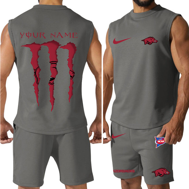 Arkansas Razorbacks Colorful Combo Men Jersey Tank Top and Shorts AZBTCMJTTS000058