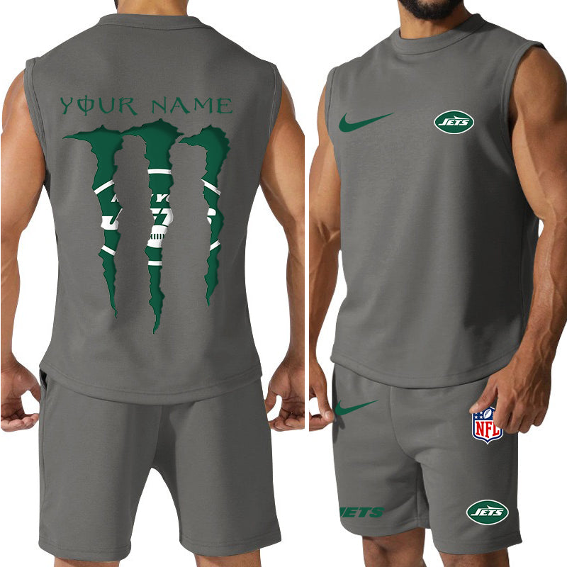 New York Jets Colorful Combo Men Jersey Tank Top and Shorts AZBTCMJTTS000027