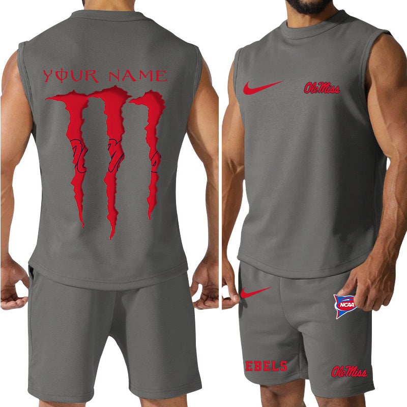 Ole Miss Rebels Colorful Combo Men Jersey Tank Top and Shorts AZBTCMJTTS000061