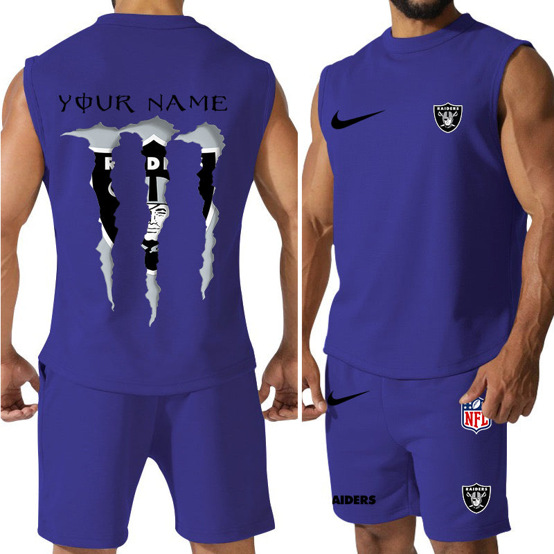 Las Vegas Raiders Colorful Combo Men Jersey Tank Top and Shorts AZBTCMJTTS000028