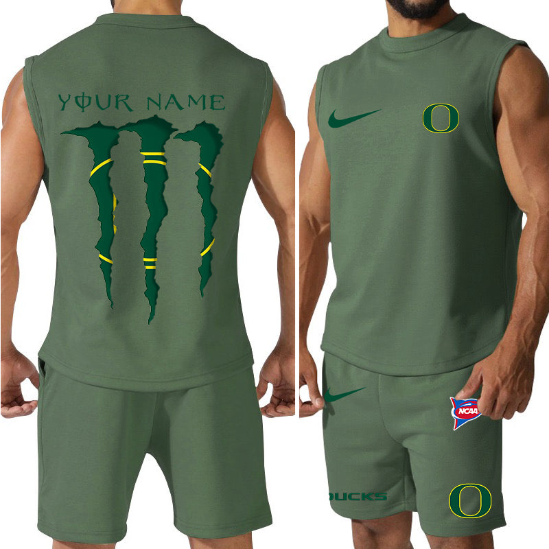 Oregon Ducks Colorful Combo Men Jersey Tank Top and Shorts AZBTCMJTTS000062