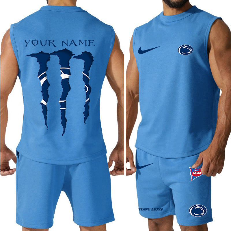 Penn State Nittany Lions Colorful Combo Men Jersey Tank Top and Shorts AZBTCMJTTS000063