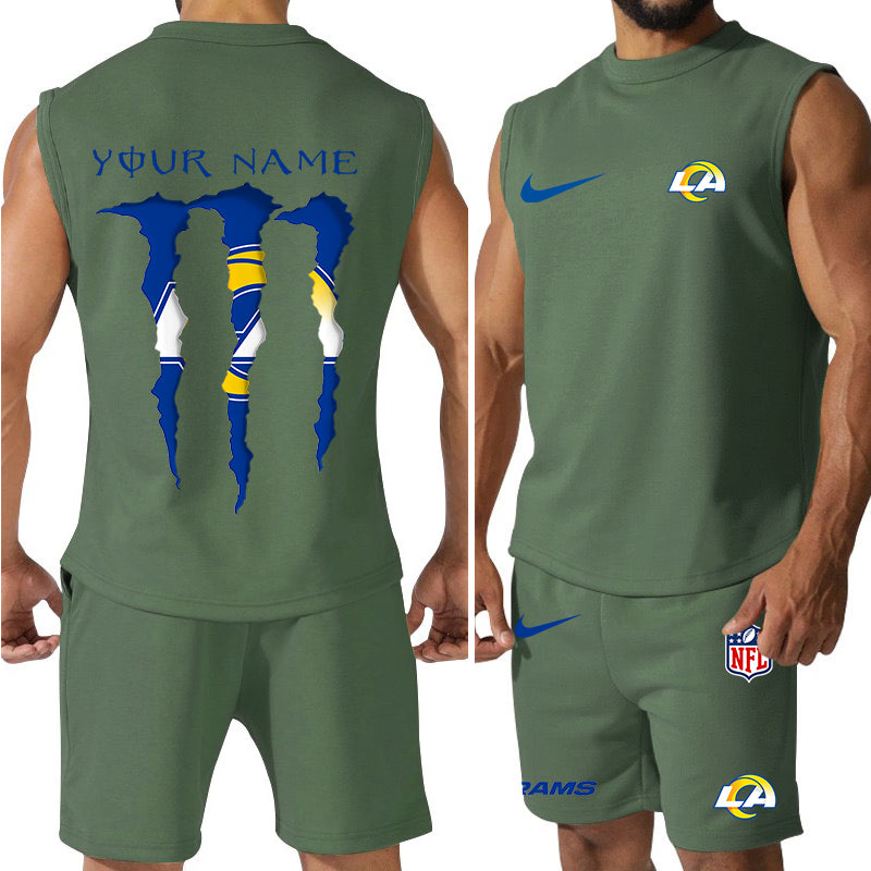 Los Angeles Rams Colorful Combo Men Jersey Tank Top and Shorts AZBTCMJTTS000031