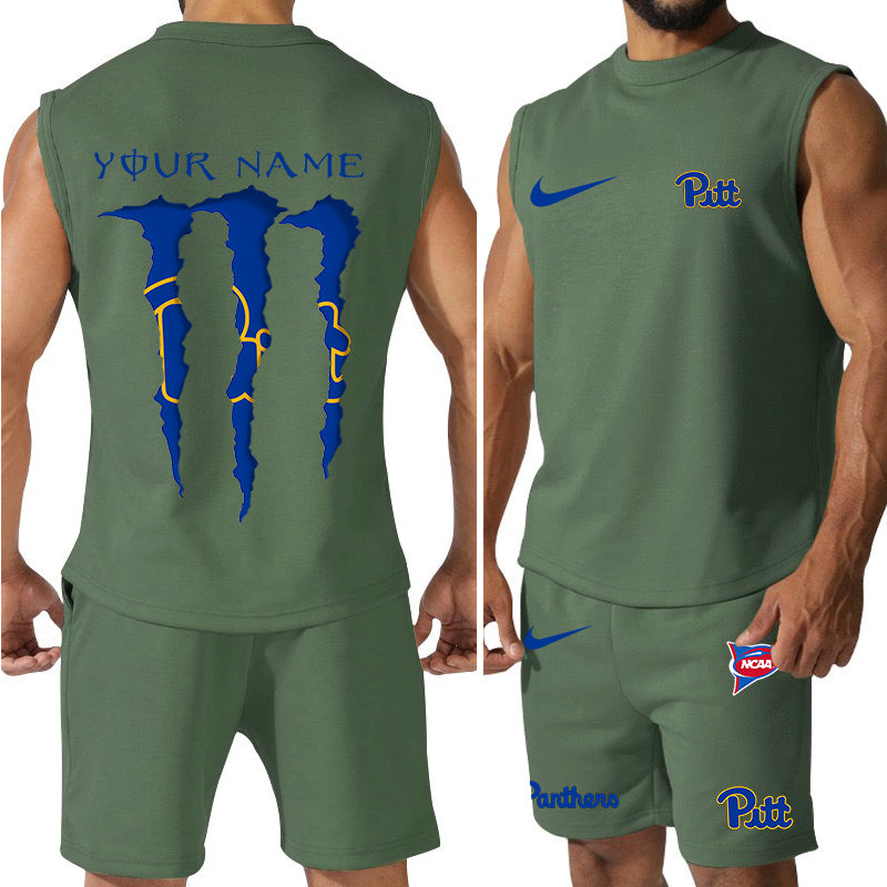 Pittsburgh Panthers Colorful Combo Men Jersey Tank Top and Shorts AZBTCMJTTS000064