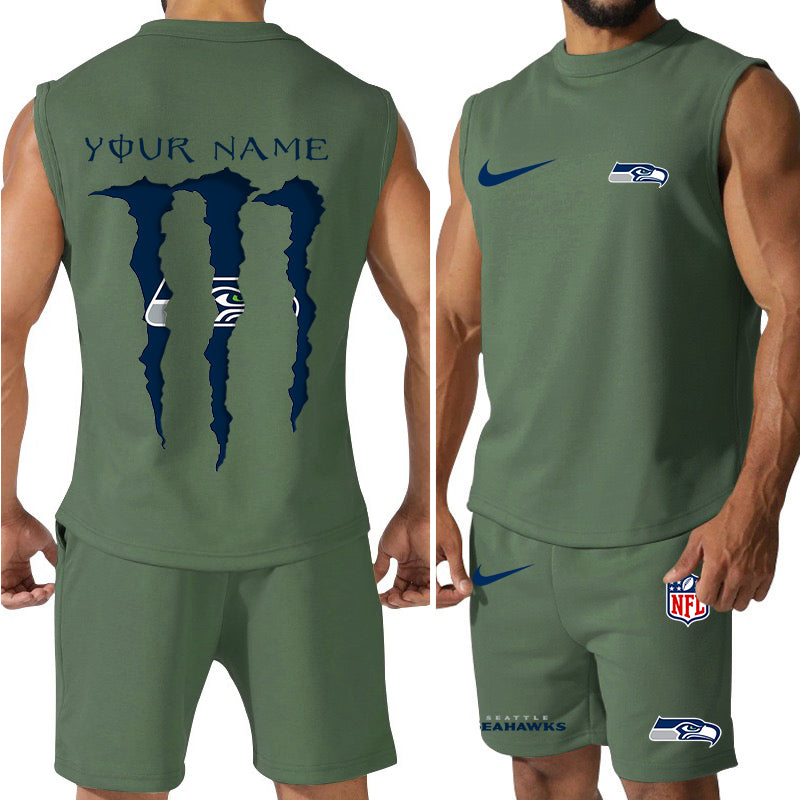 Seattle Seahawks Colorful Combo Men Jersey Tank Top and Shorts AZBTCMJTTS000002